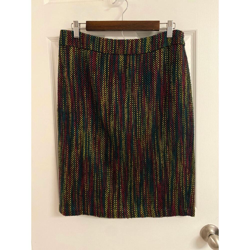 Whimsigoth Chunky Knit Textured Tweed Pencil Skirt Size M Corp Dark Acedemia
